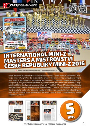 Obálka e-magazínu International Mini-Z Masters a mistrovství České republiky Mini-Z 2016