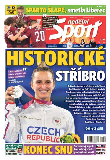 Obálka e-magazínu Nedělní Sport 1.8.2021