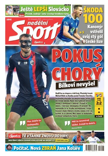 Obálka e-magazínu Nedělní Sport 21.11.2021
