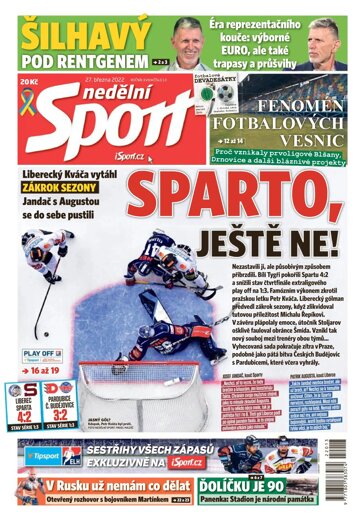 Obálka e-magazínu Nedělní Sport 27.3.2022