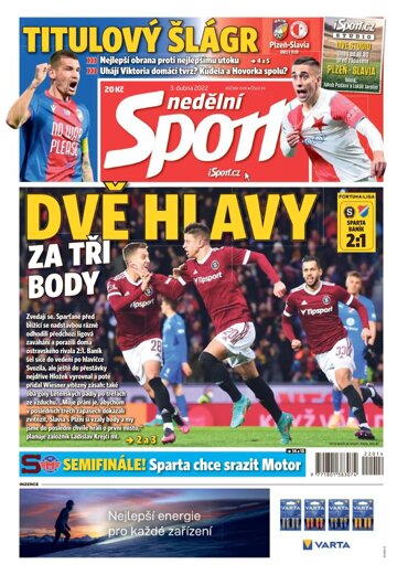Obálka e-magazínu Nedělní Sport 3.4.2022