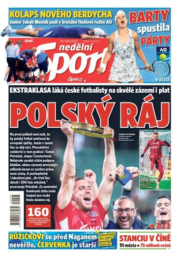 Obálka e-magazínu Nedělní Sport 30.1.2022