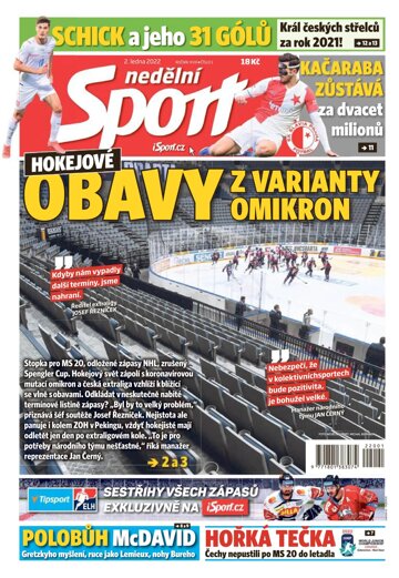 Obálka e-magazínu Nedělní Sport 2.1.2022