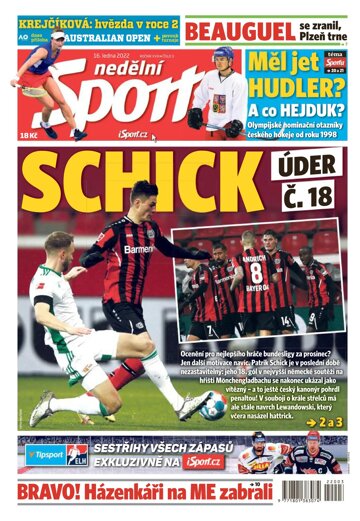 Obálka e-magazínu Nedělní Sport 16.1.2022