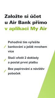 Snímek obrazovky aplikace My Air (Air Bank)