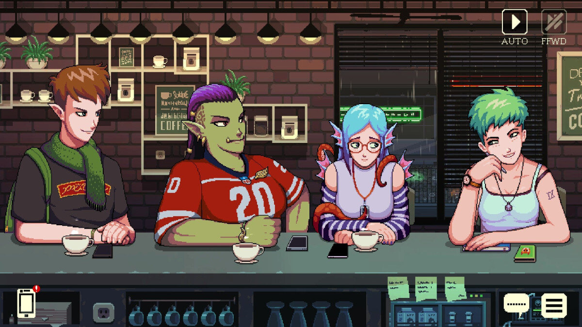 Kavárna Coffee Talk s fantasy postavami se otevře i na mobilech