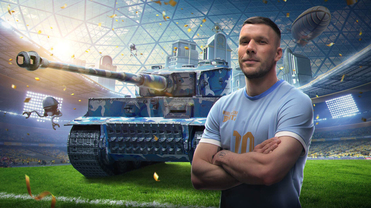 Fotbalová hvězda Lukas Podolski se spojil s World of Tanks Blitz