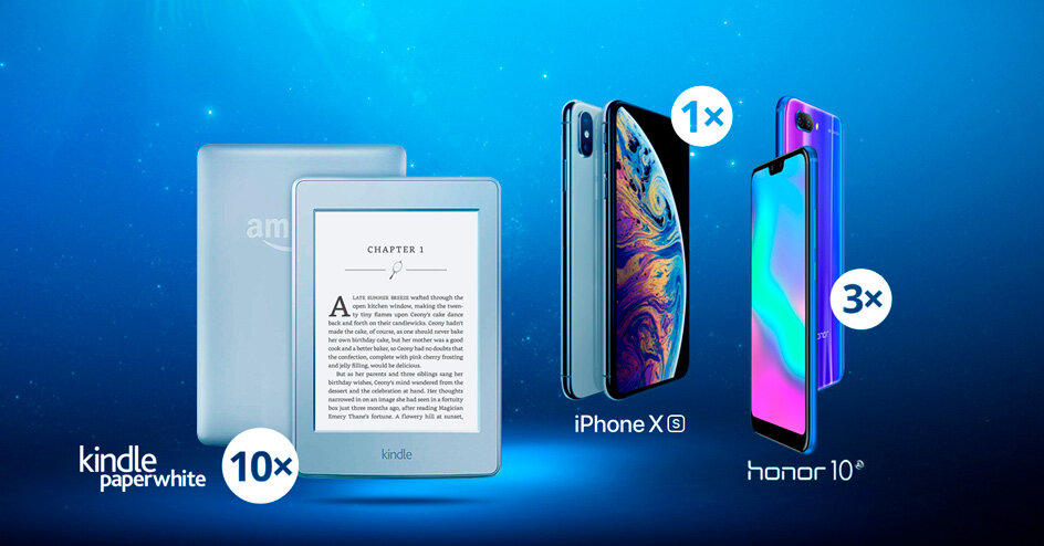 Exkluzivní soutěž: Vyhrajte iPhone Xs, čtečky Kindle nebo telefony Honor