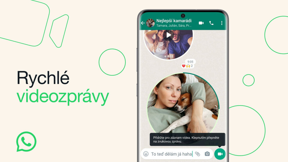 WhatsApp má nově rychlé videozprávy