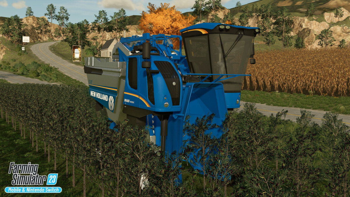 Farming Simulator 23 ukazuje různorodé stroje, včetně Zetoru