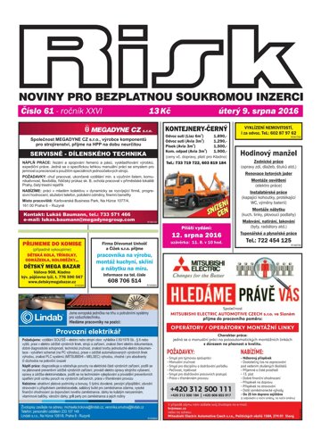 Obálka e-magazínu Risk 61/2016