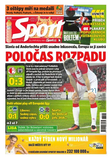 Obálka e-magazínu Sport 19.8.2016