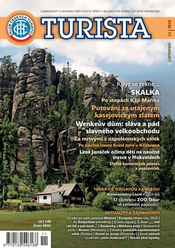 Obálka e-magazínu Časopis TURISTA 11/2016
