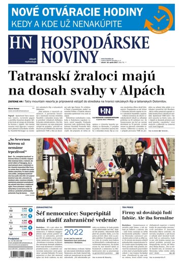 Obálka e-magazínu Hospodárske noviny 18.04.2017