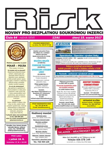 Obálka e-magazínu Risk 64/2017