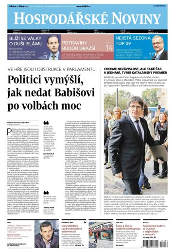 Obálka e-magazínu Hospodářské noviny 196 - 11.10.2017