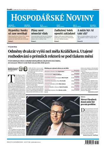 Obálka e-magazínu Hospodářské noviny 073 - 14.4.2025