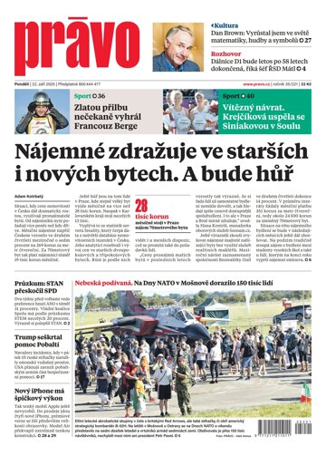 Obálka e-magazínu Deník Právo 22.9.2025
