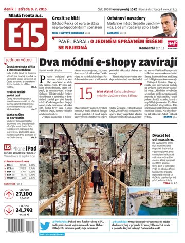 Obálka e-magazínu E15 8.7.2015