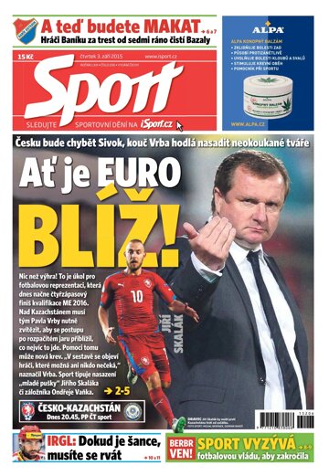 Obálka e-magazínu Sport 3.9.2015