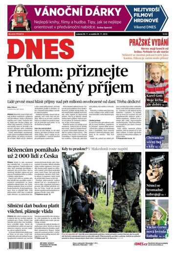 Obálka e-magazínu MF Dnes 28.11.2015