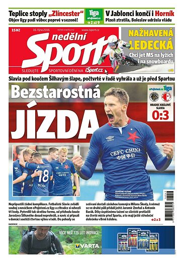 Obálka e-magazínu Nedělní Sport 16.10.2016
