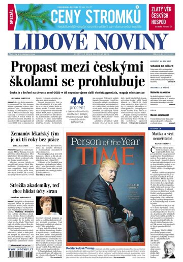 Obálka e-magazínu Lidové noviny 8.12.2016