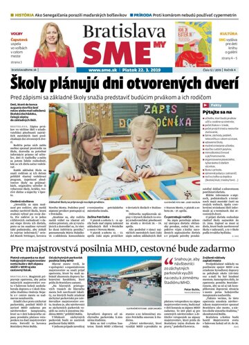 Obálka e-magazínu SME MY Bratislava 22/3/2019