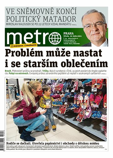 Obálka e-magazínu deník METRO 20.1.2021