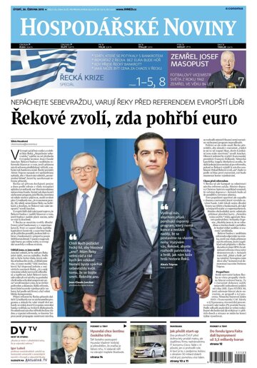 Obálka e-magazínu Hospodářské noviny 125 - 30.6.2015
