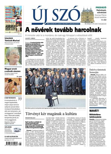 Obálka e-magazínu Új Szó 28.11.2015