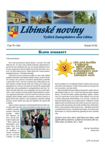 Obálka e-magazínu Libinské noviny 70/2016