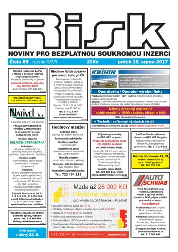 Obálka e-magazínu Risk 65/2017