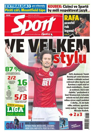 Obálka e-magazínu Sport 12.9.2017