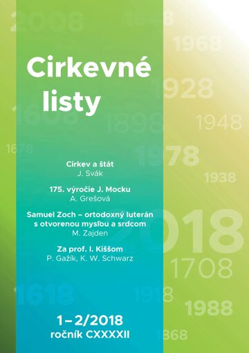 Obálka e-magazínu Cirkevné listy 1-2/2018
