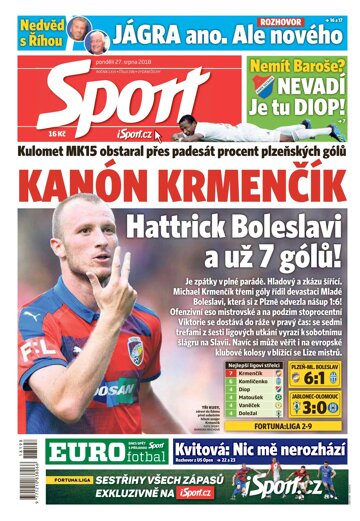 Obálka e-magazínu Sport 27.8.2018