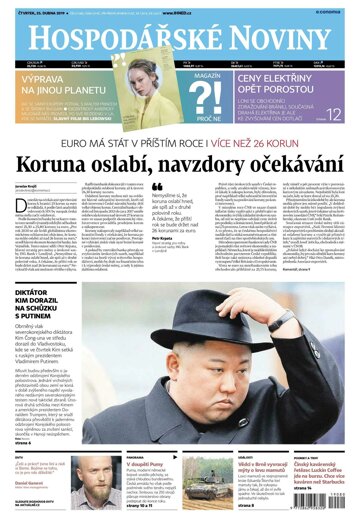 Obálka e-magazínu Hospodářské noviny 080 - 25.4.2019