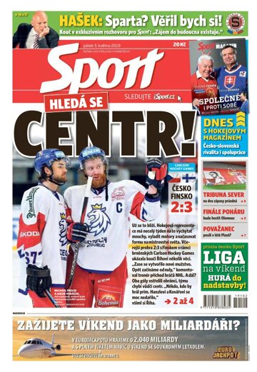 Obálka e-magazínu Sport 3.5.2019