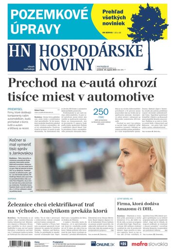 Obálka e-magazínu Hospodárske noviny 26.08.2019