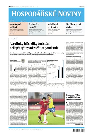 Obálka e-magazínu Hospodářské noviny 140 - 22.7.2021