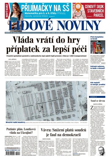 Obálka e-magazínu Lidové noviny 24.1.2022