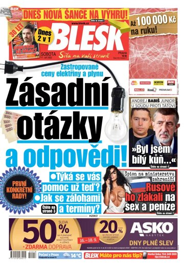 Obálka e-magazínu Blesk 17.9.2022