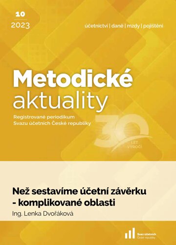 Obálka e-magazínu Metodické aktuality Svazu účetních 10/2023