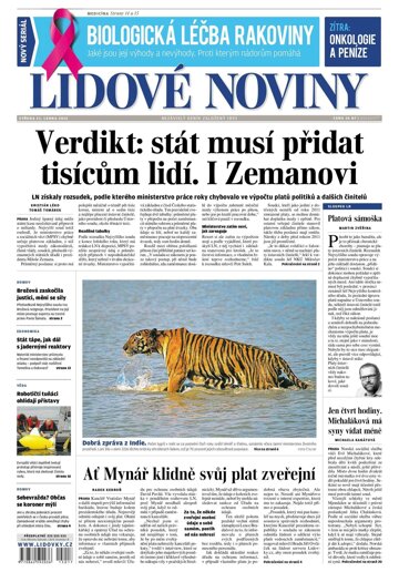 Obálka e-magazínu Lidové noviny 21.1.2015