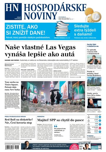 Obálka e-magazínu Hospodárske noviny 28.01.2015