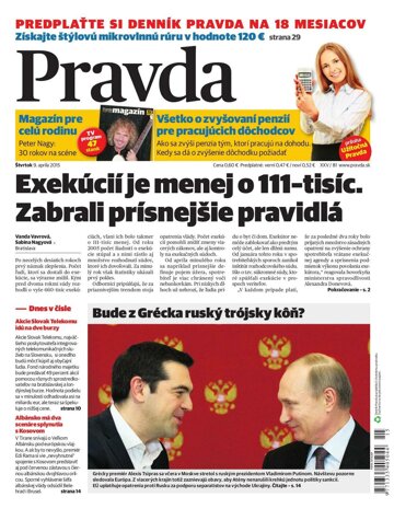 Obálka e-magazínu Pravda 9. 4. 2015