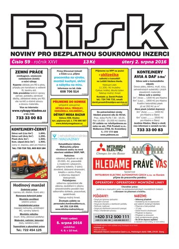 Obálka e-magazínu Risk 59/2016