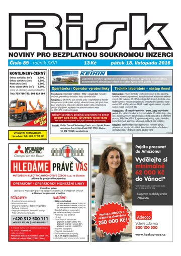 Obálka e-magazínu Risk 89/2016