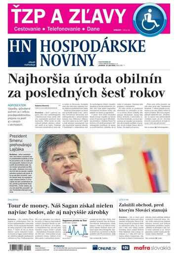 Obálka e-magazínu Hospodárske noviny 23.07.2018