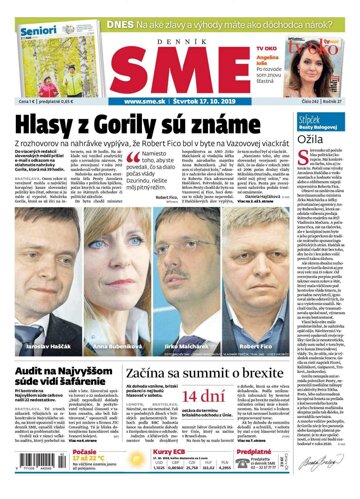 Obálka e-magazínu SME 17.10.2019